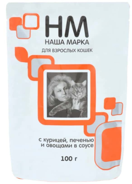 Влажный рацион для кошек Наша Марка с курицей, печенью и овощами
