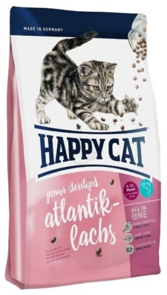 Сухой корм для кошек Happy Cat Junior Sterilised (атлантический лосось)