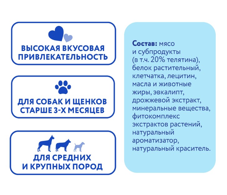 Лакомство Мнямс DENTAL для собак "Зубные спонжи" с эвкалиптом и телятиной
