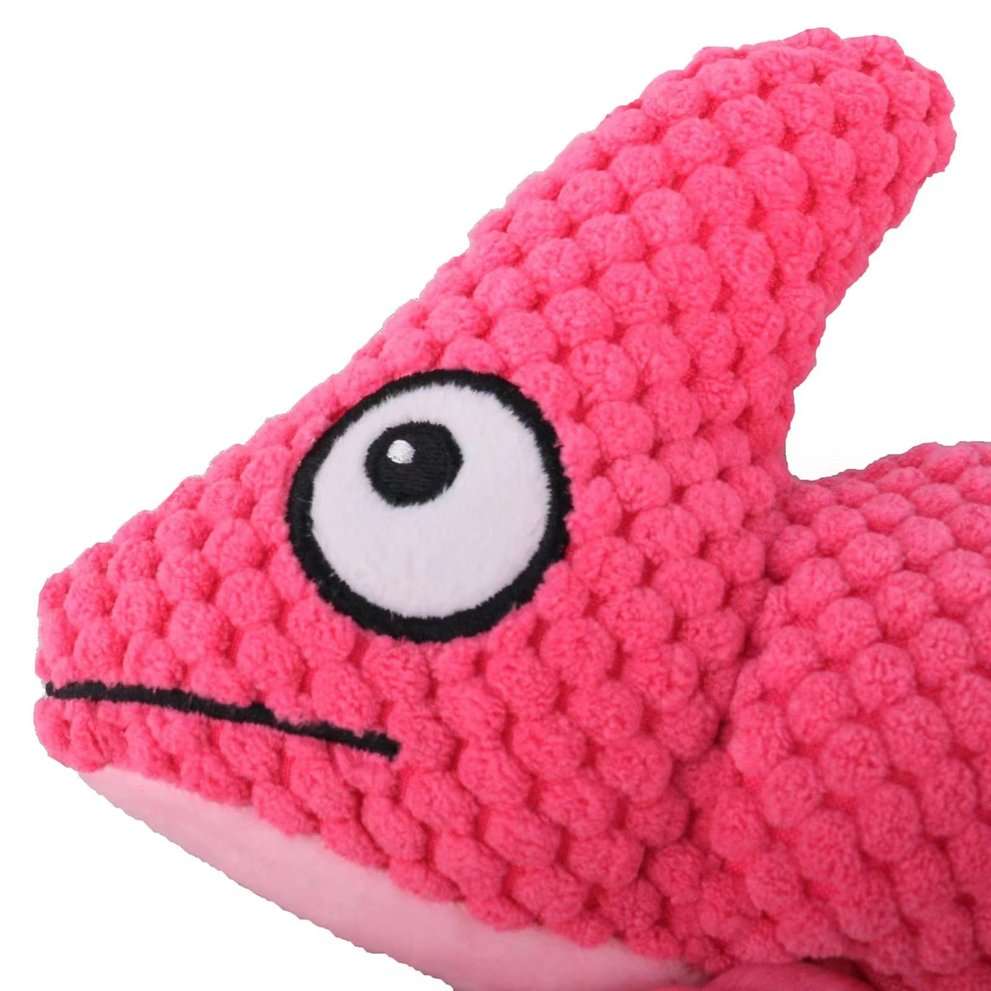 Игрушка Mr.Kranch для собак "Хамелеон" плюшевая с канатиками и пищалкой 26 см розовая