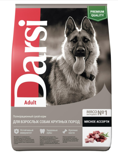 Каталог Сухой корм для собак ДАРСИ Adult (Мясное ассорти) для собак