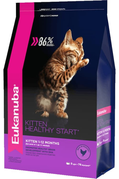 Рацион для котят Сухой корм для кошек Eukanuba Kitten Healthy Start (курица)