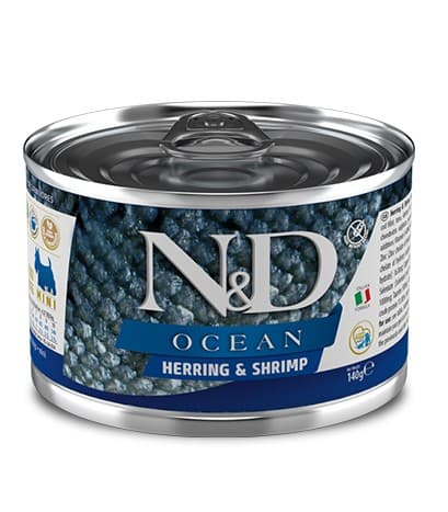 Консервы для собак Farmina N&D Dog OCEAN Herring & Shrimp Mini (сельдь, креветка)