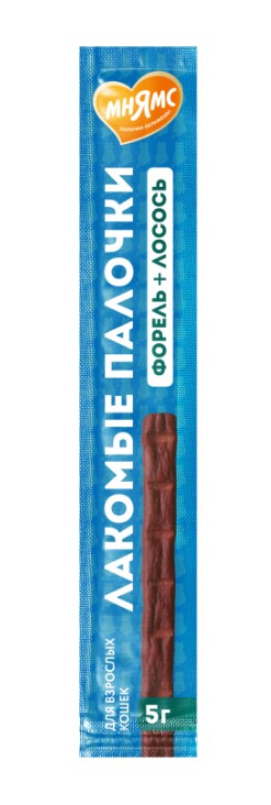 Лакомство Мнямс лакомые палочки 13,5 см для кошек с форелью и лососем