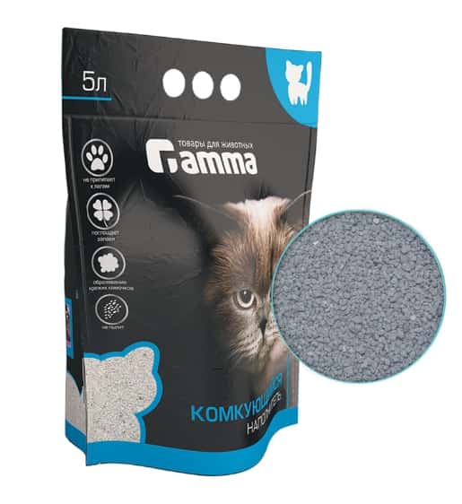 Бентонитовый наполнитель Gamma 5 л для кошачьего туалета 