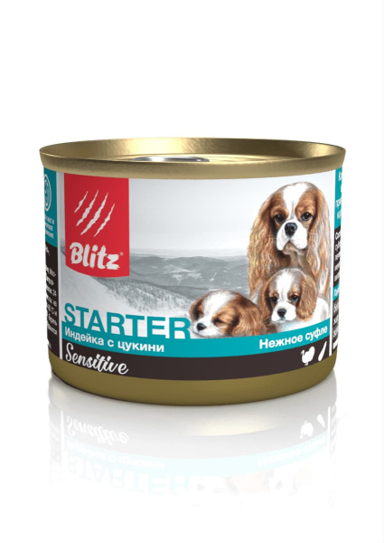 Консервы для щенков Blitz Sensitive Puppy (индейка, цукини)
