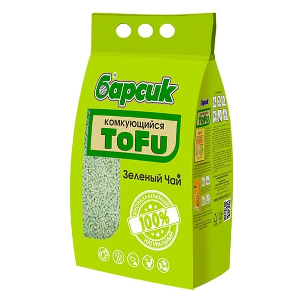 Соевый наполнитель "Барсик" TOFU Зелёный Чай