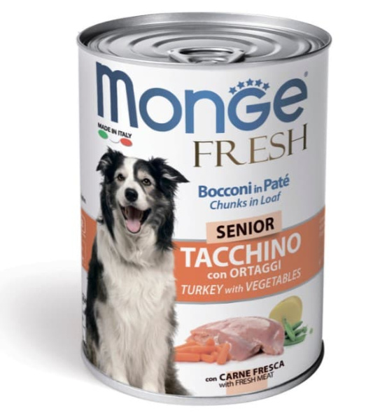Консервы для собак Monge Fresh Dog Senior (индейка, овощи)