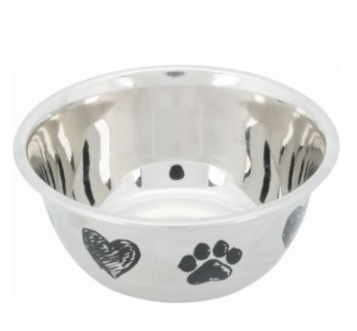 Миска металлическая для собак (лапка/сердце)