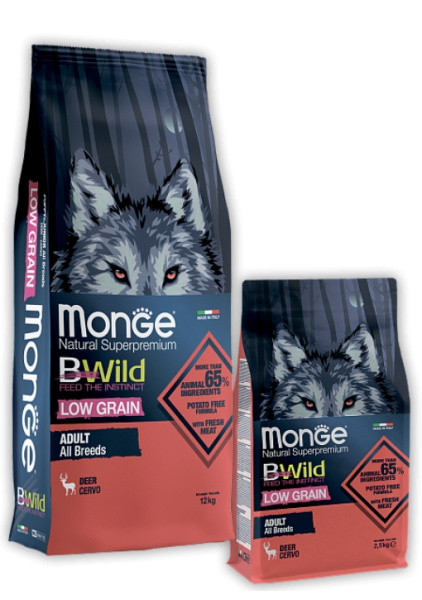 Каталог Сухой корм для собак Monge Dog BWild LG Adult All Breeds (оленина) для собак
