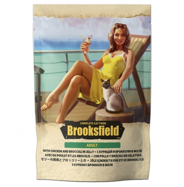 Еда для кошек Brooksfield Adult Cat (курица с брокколи в желе)