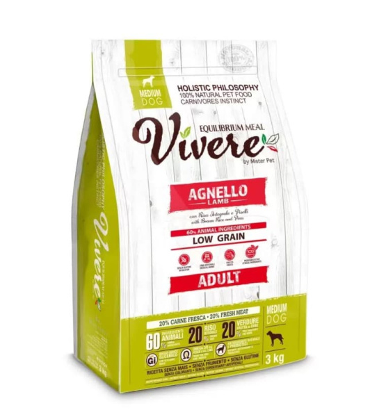 Рацион для собак Vivere Dog Adult Medium (ягненок)