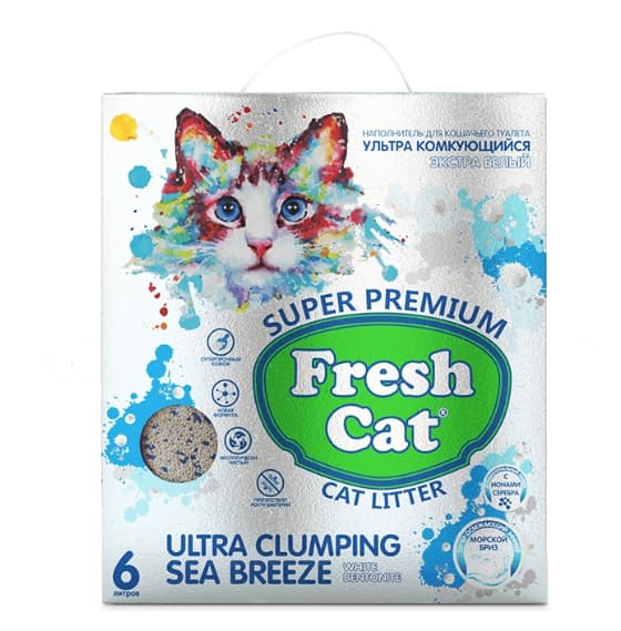 Комкующийся наполнитель Fresh Cat Морской бриз