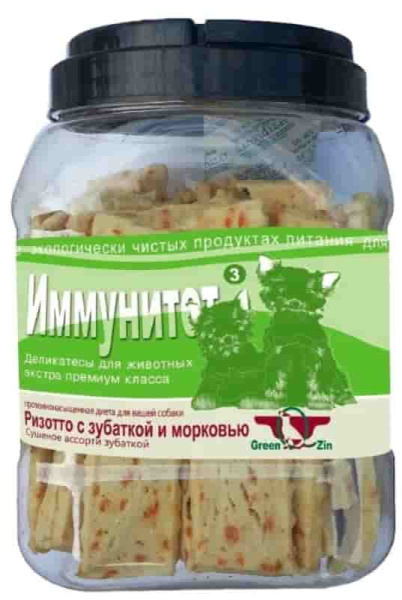 Лакомства для собак "Green Qzin" ИММУНИТЕТ 3, Сушеная зубатка с морковью, 750 г (713814)