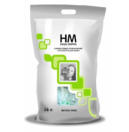 Наша Марка силикагелевый наполнитель (яблоко)