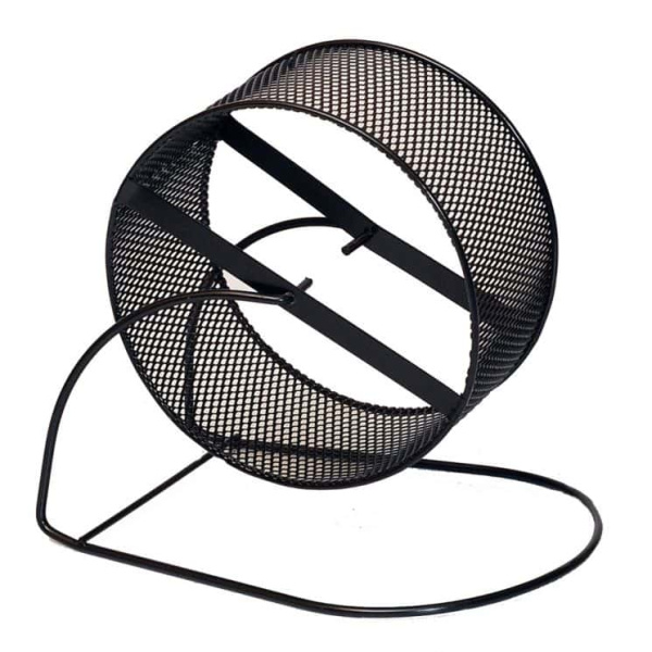 Прогулочное колесо "Хомяк" из черного металла 16 см