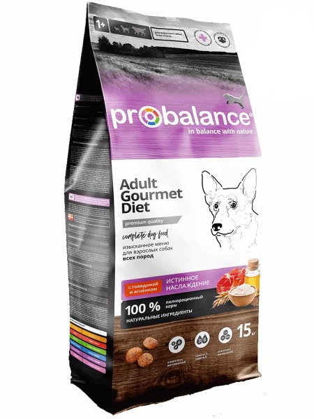 Сухой рацион для собак ProBalance Dog Gourmet Diet Beef & Lamb (говядина, ягненок)