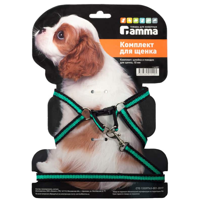 Комплект шлейка и поводок для щенка Gamma Мегаполис