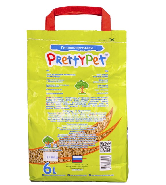 Наполнитель PrettyCat для грызунов и птиц древесный из осиновых гранул