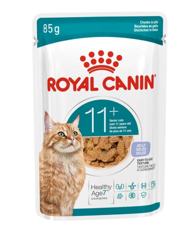 Влажный корм для пожилых кошек Royal Canin Ageing 11+ (кусочки в желе)