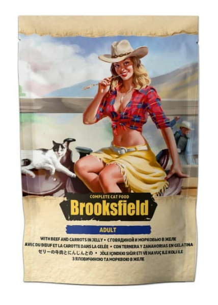 Еда для кошек Brooksfield Adult Cat (говядина с морковью в желе)