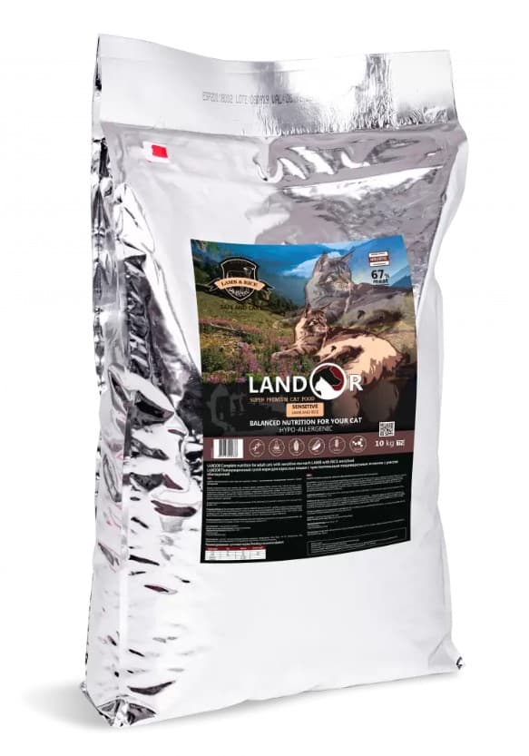 Сухой корм для кошек LANDOR Adult Cat Sensitive (ягненок, рис)