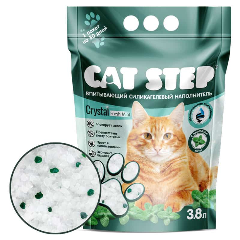 Силикагелевый наполнитель Cat Step Fresh Mint 3.8 л для туалета 