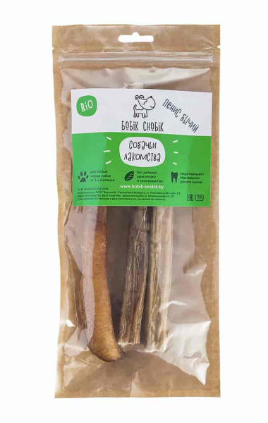 Пенис бычий (резаный) для собак "Бобик-Снобик" 3 шт (010805)