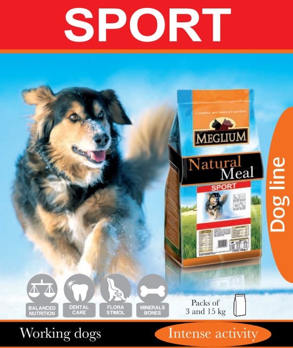 Пища для собак  Сухой корм для собак Meglium Dog Adult Sport (говядина, курица)