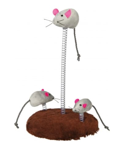 Игра для кошки "Семья мышей" на пружине, диам 15х22 см (4070)