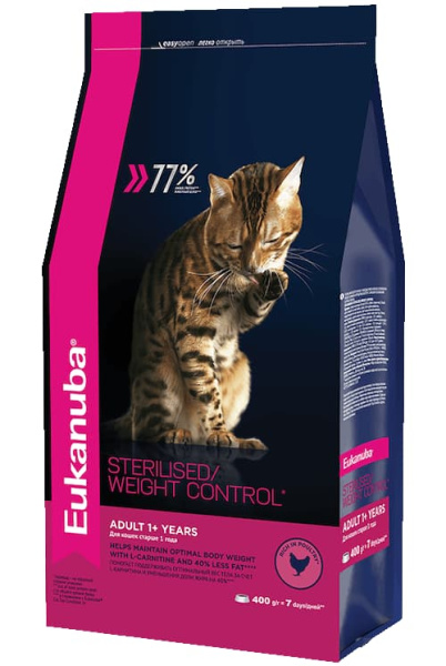 Сухой корм для кошек Eukanuba Cat Adult Sterilised Weight Сontrol (курица)