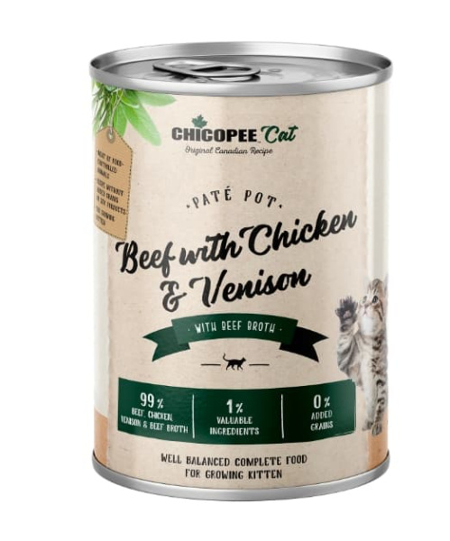 Консервы для котят Chicopee Kitten (говядина, курица, оленина)