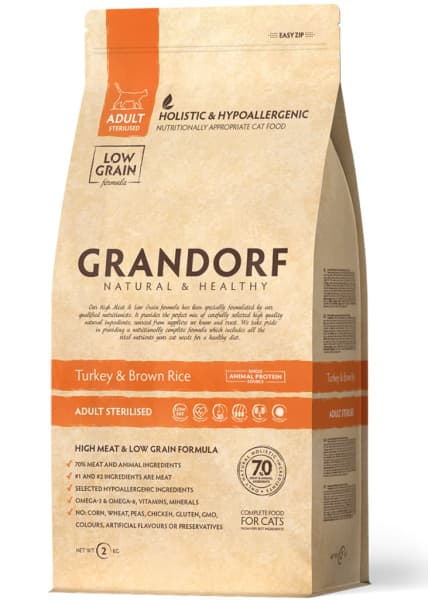 Сухой корм для кошек Grandorf Adult Sterilized (индейка)