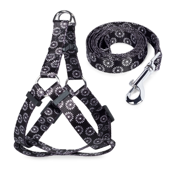 Комплект шлейка и поводок для собак "Графит" Triol