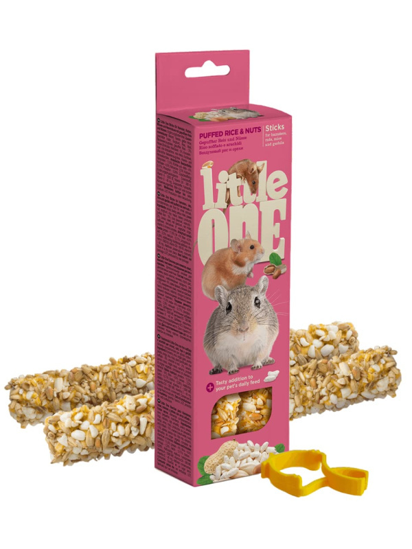 Палочки для грызунов с воздушным рисом и орехами "Little One" 2х55 гр