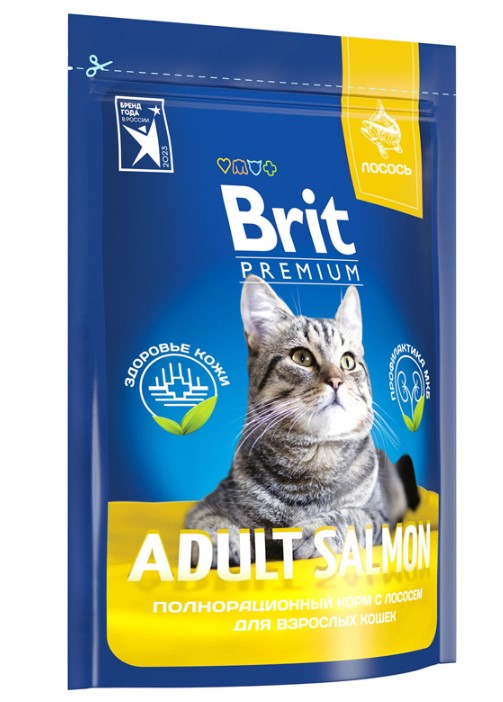 Brit Premium Cat Salmon (лосось) предназначен для взрослых кошек всех пород.