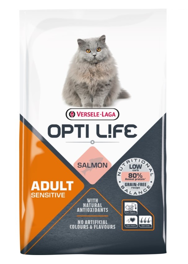 Сухой корм для кошек Opti Life Cat Adult Sensitive (лосось)