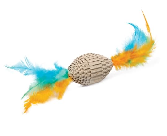 Игрушка для кошек из гофрокартона NATURAL "Мяч для регби с перьями" (22171051)