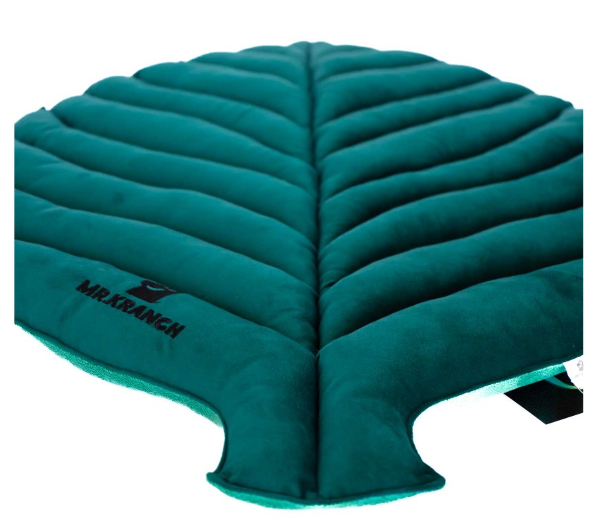 Лежанка Mr.Kranch для собак Листочек двусторонняя с имитацией кожи (зеленая)