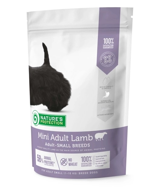 Питание для собак мелких пород Сухой корм для собак Nature's Protection MINI ADULT LAMB (ягненок)