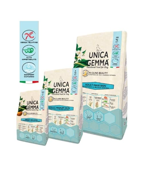 Пища для маленьких собак Сухой корм для собак Unica Gemma Skin Adult Mini