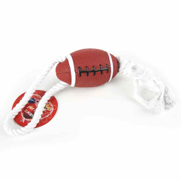 Игрушка для собак "Мяч с веревкой" винил 26 см