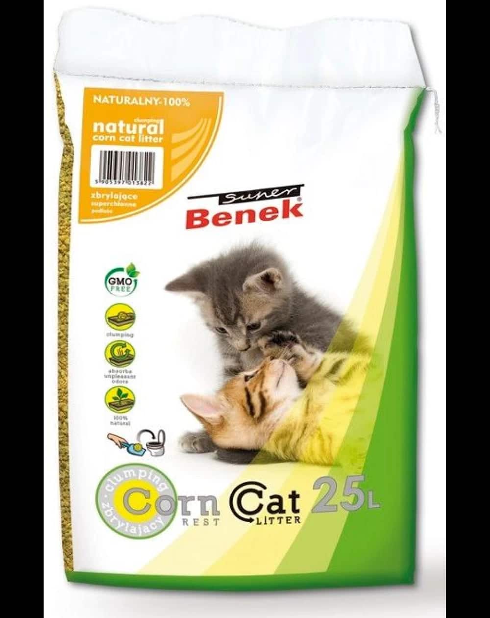 Кукурузный наполнитель для кошек Super Benek Corn Cat (Классик)