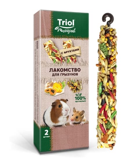 Лакомство для грызунов с фруктами Triol Original уп. 2 шт (40161015)