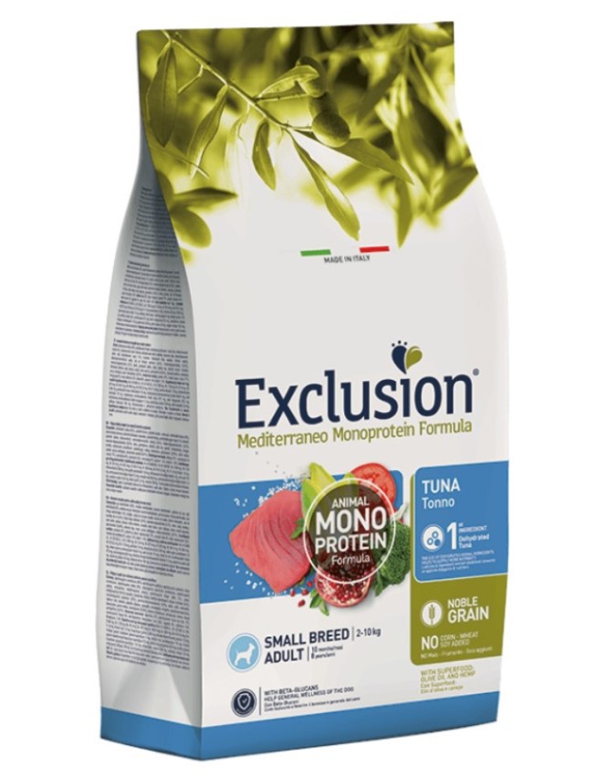 Каталог Сухой корм для собак EXCLUSION Monoprotein Noble Grain Adult Small (тунец) для собак
