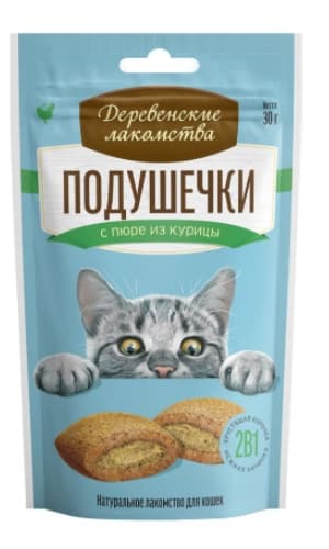 Подушечки для кошек с пюре из креветок "Деревенские лакомства" 30 г (79207781)