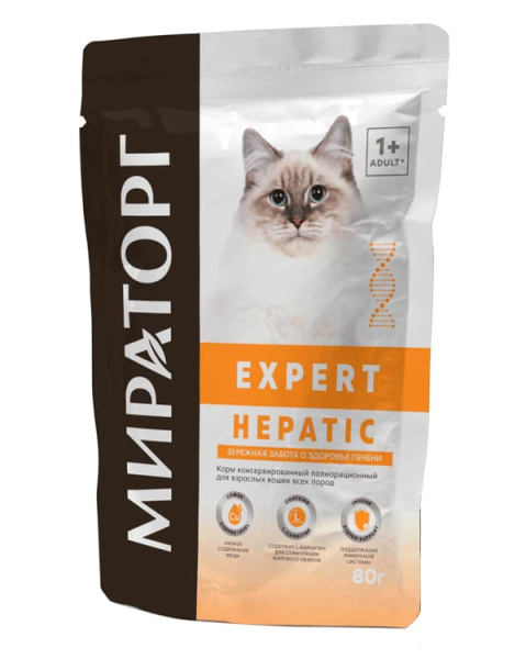 Влажное питание для кошек Мираторг Expert Hepatic Cat