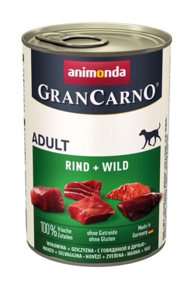 Пресервы для собак Animonda Gran Carno Fleisch Adult (говядина, дичь)