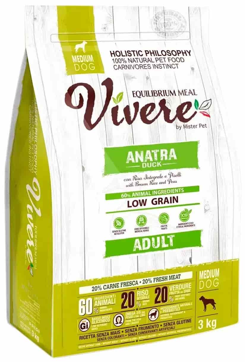 Пища Сухой корм для собак средних пород Vivere Dog Adult Medium (утка)