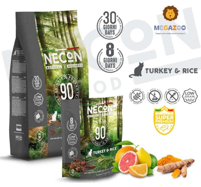 Еда для кошек Necon Natural Wellness Adult Cat (индейка, рис)